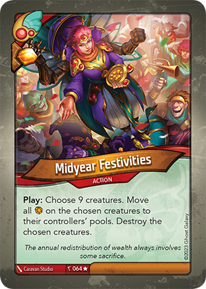 Midyear Festivities, a KeyForge card illustrated by Caravan Studio