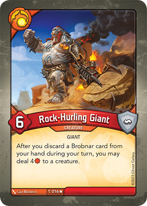 Rock-Hurling Giant, a KeyForge card illustrated by Caio Monteiro