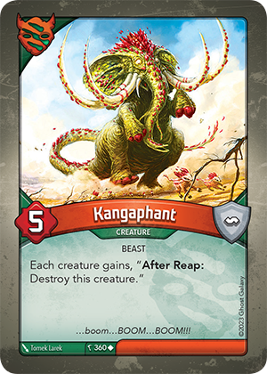 Kangaphant, a KeyForge card illustrated by Tomek Larek