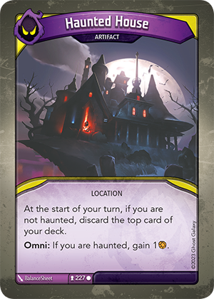 Haunted House, a KeyForge card illustrated by BalanceSheet