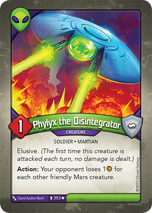 Phylyx the Disintegrator, a KeyForge card illustrated by David Auden Nash