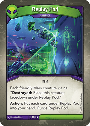 Replay Pod, a KeyForge card illustrated by Brandon Hunt