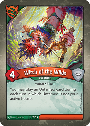 Witch of the Wilds, a KeyForge card illustrated by Maerel Hibadita