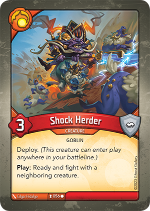 Shock Herder, a KeyForge card illustrated by Edgar Hidalgo