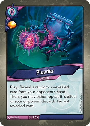 Plunder, a KeyForge card illustrated by Hans Krill