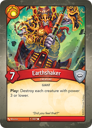 Earthshaker, a KeyForge card illustrated by Monztre