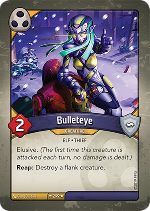 Bulleteye, a KeyForge card illustrated by Gong Studios