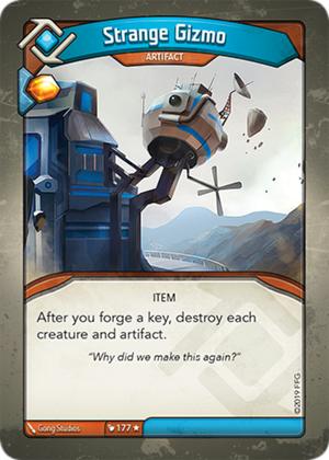Strange Gizmo, a KeyForge card illustrated by Gong Studios