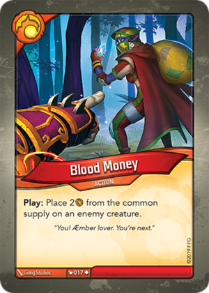 Blood Money, a KeyForge card illustrated by Gong Studios