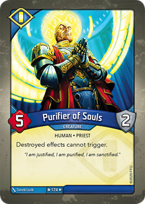 Purifier of Souls, a KeyForge card illustrated by Tomek Larek