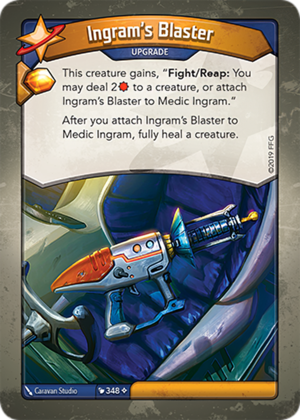 Ingram’s Blaster, a KeyForge card illustrated by Caravan Studio