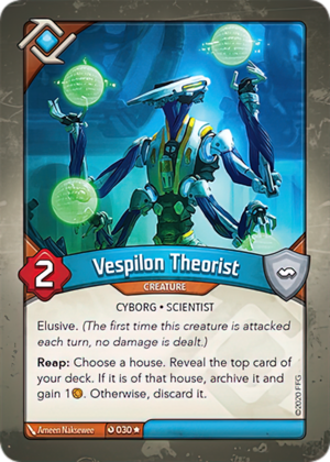 Vespilon Theorist, a KeyForge card illustrated by Ameen Naksewee