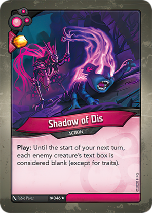 Shadow of Dis, a KeyForge card illustrated by Fábio Perez