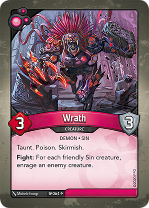 Wrath, a KeyForge card illustrated by Michele Giorgi