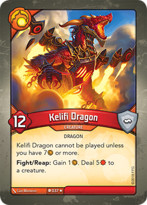 Kelifi Dragon, a KeyForge card illustrated by Caio Monteiro