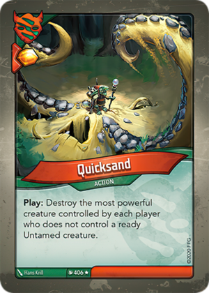 Quicksand, a KeyForge card illustrated by Hans Krill