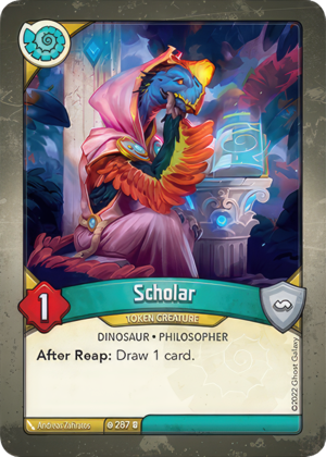 Scholar, a KeyForge card illustrated by Andreas Zafiratos