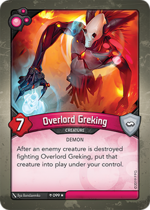Overlord Greking, a KeyForge card illustrated by Ilya Bondarenko