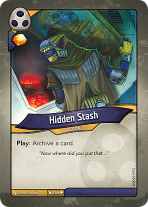Hidden Stash, a KeyForge card illustrated by Caravan Studio