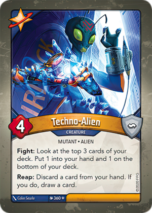 Techno-Alien, a KeyForge card illustrated by Colin Searle