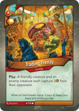 Trading Frenzy, a KeyForge card illustrated by Dany Orizio