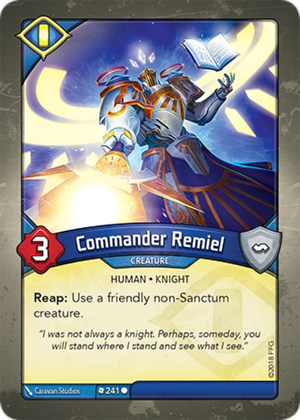 Commander Remiel, a KeyForge card illustrated by Caravan Studio