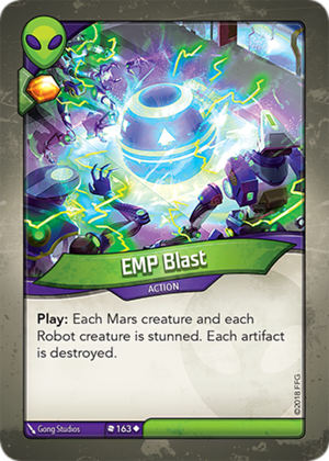EMP Blast, a KeyForge card illustrated by Gong Studios