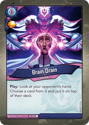 Brain Drain, a KeyForge card illustrated by Leandro Franci