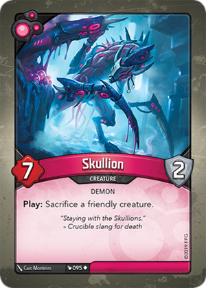 Skullion, a KeyForge card illustrated by Caio Monteiro