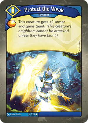 Protect the Weak, a KeyForge card illustrated by Radial Studio
