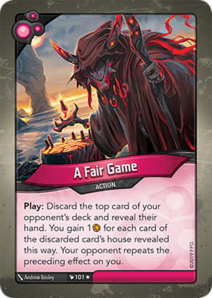 A Fair Game, a KeyForge card illustrated by Andrew Bosley