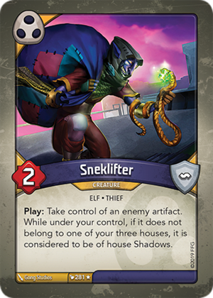 Sneklifter, a KeyForge card illustrated by Gong Studios