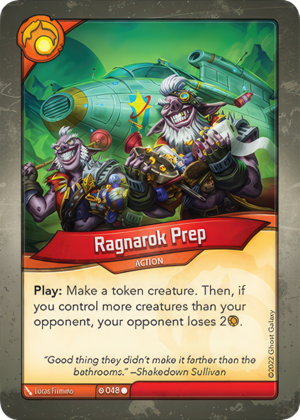 Ragnarok Prep, a KeyForge card illustrated by Lucas Firmino
