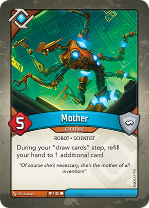 Mother, a KeyForge card illustrated by JB Casacop