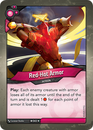 Red-Hot Armor, a KeyForge card illustrated by Caravan Studio