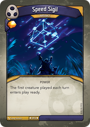 Speed Sigil, a KeyForge card illustrated by Gong Studios