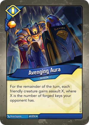 Avenging Aura, a KeyForge card illustrated by Brian Fajardo