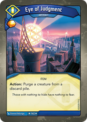 Eye of Judgment, a KeyForge card illustrated by Etienne Hebinger