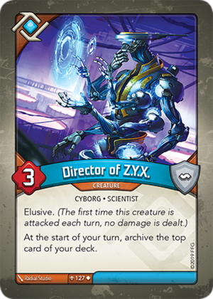 Director of Z.Y.X., a KeyForge card illustrated by Radial Studio