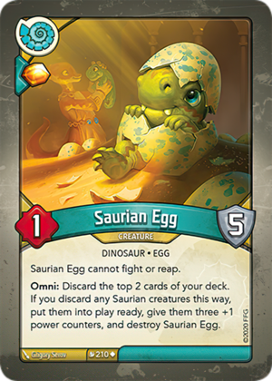 Saurian Egg, a KeyForge card illustrated by Grigory Serov