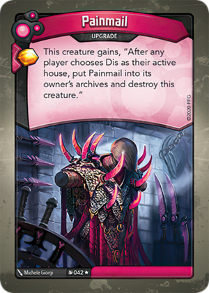 Painmail, a KeyForge card illustrated by Michele Giorgi
