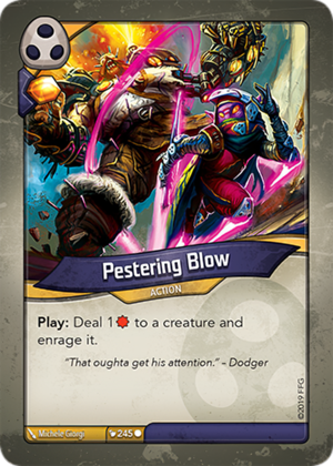 Pestering Blow, a KeyForge card illustrated by Michele Giorgi