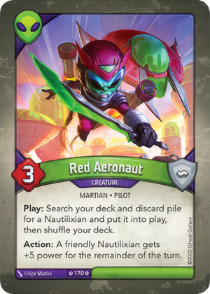 Red Aeronaut, a KeyForge card illustrated by Felipe Martini