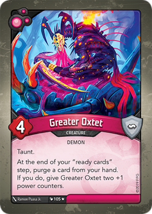 Greater Oxtet, a KeyForge card illustrated by Monztre