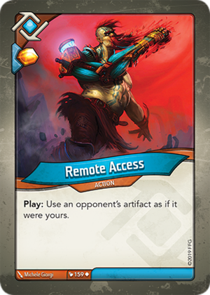 Remote Access, a KeyForge card illustrated by Michele Giorgi
