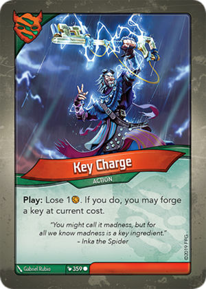 Key Charge, a KeyForge card illustrated by Gabriel Rubio