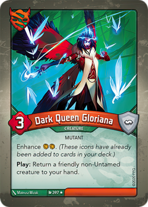 Dark Queen Gloriana, a KeyForge card illustrated by Matthew Mizak