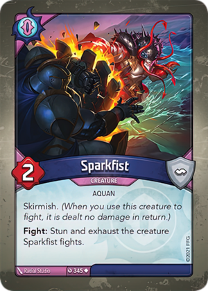 Sparkfist, a KeyForge card illustrated by Radial Studio