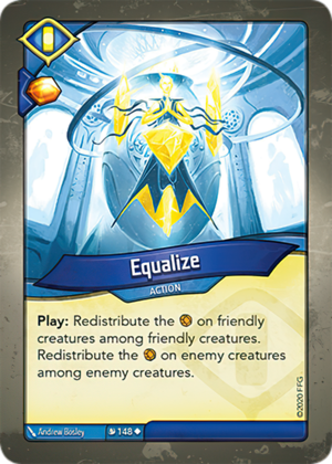 Equalize, a KeyForge card illustrated by Andrew Bosley