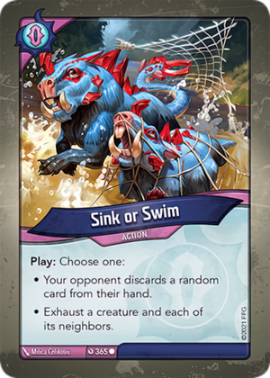 Sink or Swim, a KeyForge card illustrated by Milica Čeliković